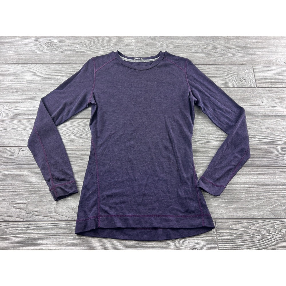 Smartwool Womens Merino Wool Base Layer Long Sleeve Top Purple Large 1565